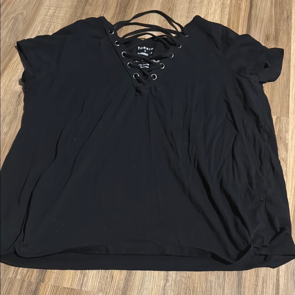 Torrid Black Lace-Up Women's Top